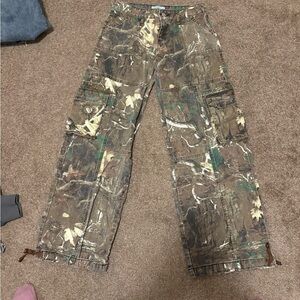 REVICE Camouflage Flare & Wide Leg Jeans